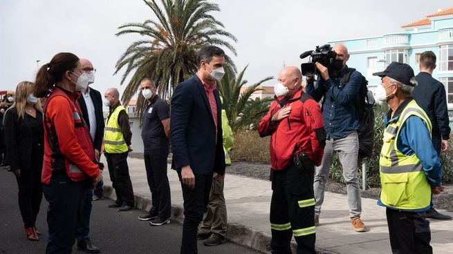 El presidente de España, Pedro Sánchez, en La Palma.