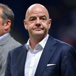 Gianni Infantino, presidente de la FIFA, y Victor Montagliani, presidente de CONCACAF.
