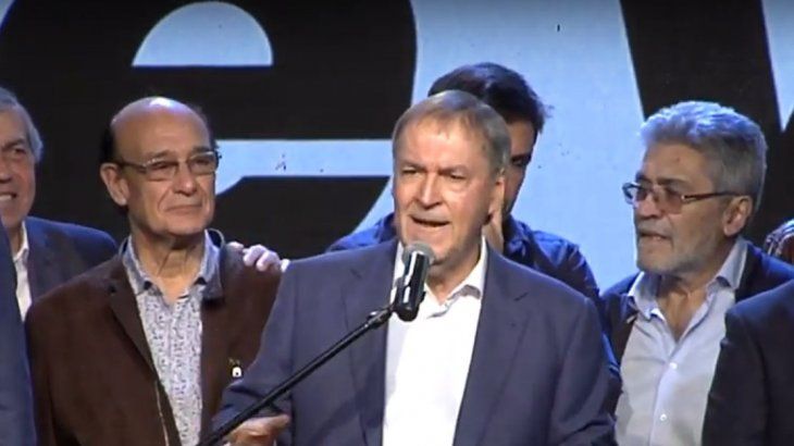 Juan Schiaretti, durante su discurso en tras la victoria en las elecciones.&nbsp;
