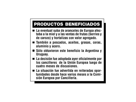 Salvó Argentina ventas por u$s 600 millones a Europa
