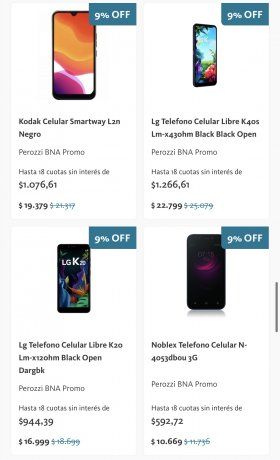 Modelos de celulares.