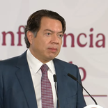 Mario Delgado, titular de la SEP, en la Mañanera del Pueblo.