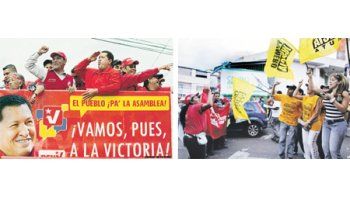 Ante el reto que le impone una oposición más activa que nunca, Hugo Chávez le ha puesto el cuerpo a la campaña para las elecciones legislativas (izquierda). Militantes de ambos polos políticos se disputan los votos de los últimos indecisos (derecha).