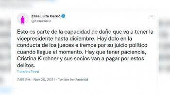 Elisa Carrió amenazó con juicio político&nbsp;