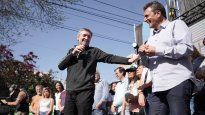 Máximo Kirchner y Sergio Massa, durante la campaña 2023.