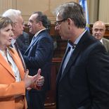 Patricia Bullrich junto al titular del bloque radical, Ignacio Vischi. Patricia Bullrich junto al titular del bloque radical, Ignacio Vischi.