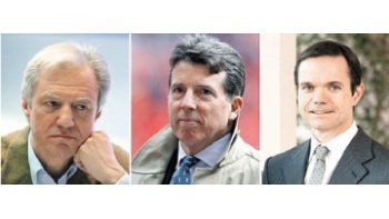Los máximos responsables del escándalo de la Libor del banco Barclays, su presidente, Marcus Agius; elCEO, Bob Diamond, y el director de operaciones, Jerry Del Missier.