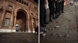 Así quedó la Casa Rosada tras la llegada de los manifestantes.&nbsp; 