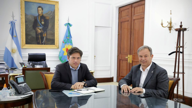 El gobernador Axel Kicillof junto al intendente Mariano Cascallares. El gobernador Axel Kicillof junto al intendente Mariano Cascallares.