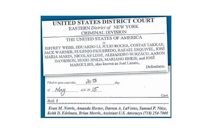 ámbito.com | Facsímil de la denuncia judicial presentada ayer por la fiscalía general de EE.UU. y el FBI por el escándalo de corrupción en la FIFA.