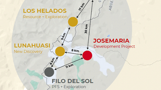 Los Helados se encuentra a unos 10 kilómetros del proyecto Josemaría de Lundin Mining, en desarrollo en San Juan. Los Helados se encuentra a unos 10 kilómetros del proyecto Josemaría de Lundin Mining, en desarrollo en San Juan.