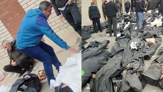 Familiares recorren la morgue intentando identificar a personas desaparecidas en medio del apagón informativo impuesto por el gobierno iraní.