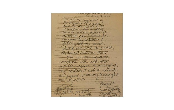 Sorprendió que la nota del mediador Daniel Pollack estaba manuscrita.
