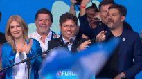 Axel Kicillof en el búnker de Unión por la Patria.