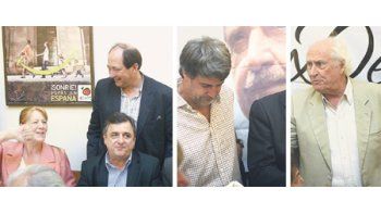 Margarita Stolbizer, Ernesto Sanz, Mario Negri, Alfonso  Prat  Gay y Fernando Pino Solanas, en la cabecera de Lalín el miércoles pasado.