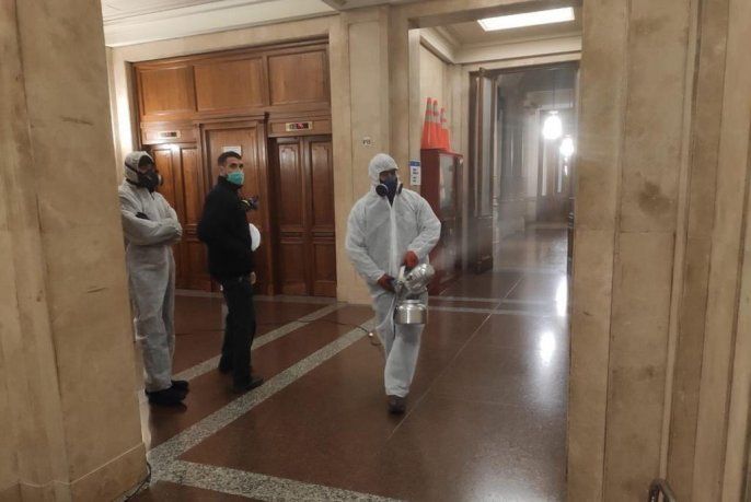 Desinfección exhaustiva en el Palacio Legislativo y edificios anexos del Senado.