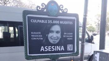 Afiche contra Cristina Kirchner.&nbsp;