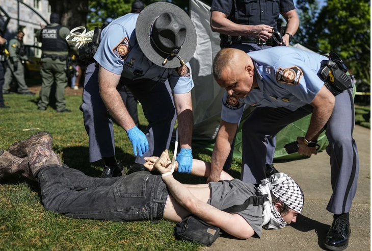 Students arrested for pro-Palestinian protests. Students arrested for pro-Palestinian protests.