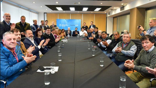La reunión en el Ministerio de Trabajo.&nbsp;