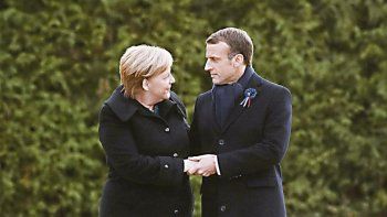 Angela Merkel y Emmanuel Macron.