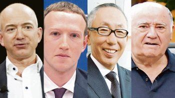 Jeff Bezos, Mark Zuckerberg,&nbsp;Tadashi Yanai y&nbsp;Amancio Ortega