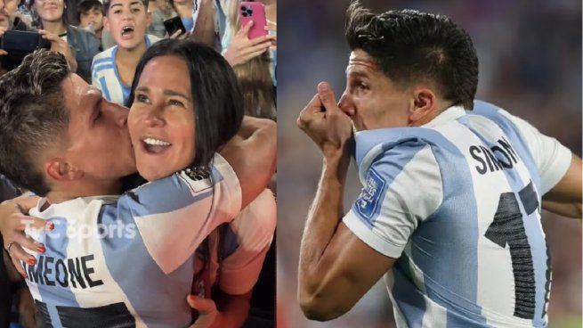La emoción de la madre de Giuliano Simeone tras el primer gol en la Selección de su hijo
