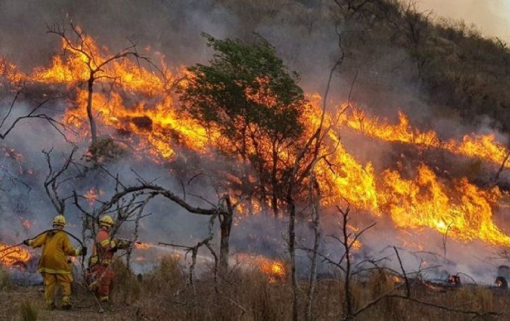 cordoba y san luis registran incendios forestales activos