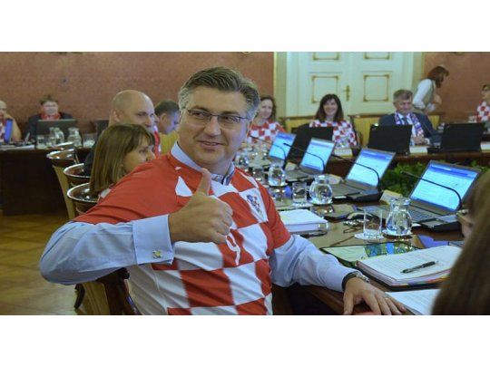 El primer ministro, Andrej Plenkovic, en la reunión de gabinete.