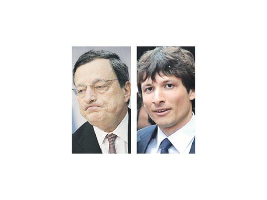 Padre e hijo: Mario y Giacomo Draghi. Uno es presidente del BCE y el otro es trader de tasas de interés en Morgan Stanley en Londres. El banquero central no sólo debe responder con medidas ante la crisis, sino que ahora su actividad y relaciones están siendo cuestionadas.