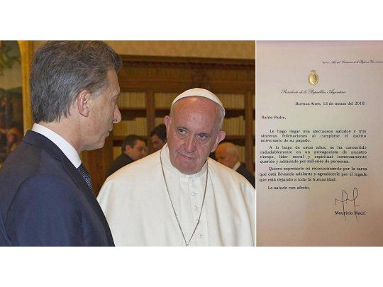 El arco político saludó a Francisco por el quinto aniversario de su papado
