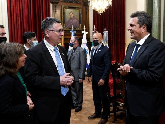 Sergio Massa con el viceprimer ministro y ministro de Justicia, Gideon Sa´ar