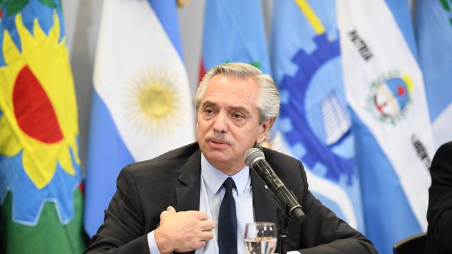 El presidente Alberto Fernández durante el encuentro del Consejo Federal de Ciencia.&nbsp;