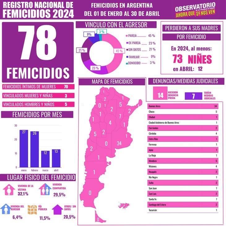 Femicidios en Argentina 2024: se registró un caso cada 37 horas imagen-2