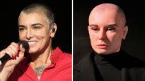 Sinéad OConnor junto a la polémica estatua de cera.&nbsp;