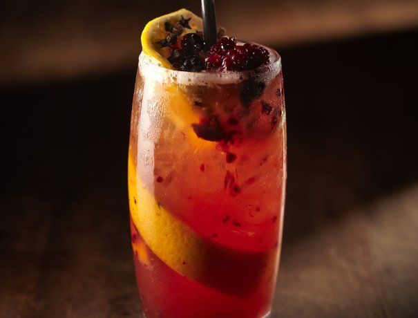 The Ruby Berry shines, where bourbon and mango vodka are mixed with cranberry and orange juices. The Ruby Berry shines, where bourbon and mango vodka are mixed with cranberry and orange juices.