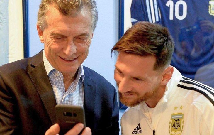 Muaricio Macri y Lionel Messi en una reunión previa al Mundial de Fútbol de Russia 2018.