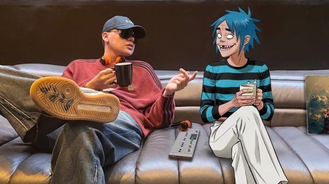 Biza junto a 2-D en un fanart compartido en redes.