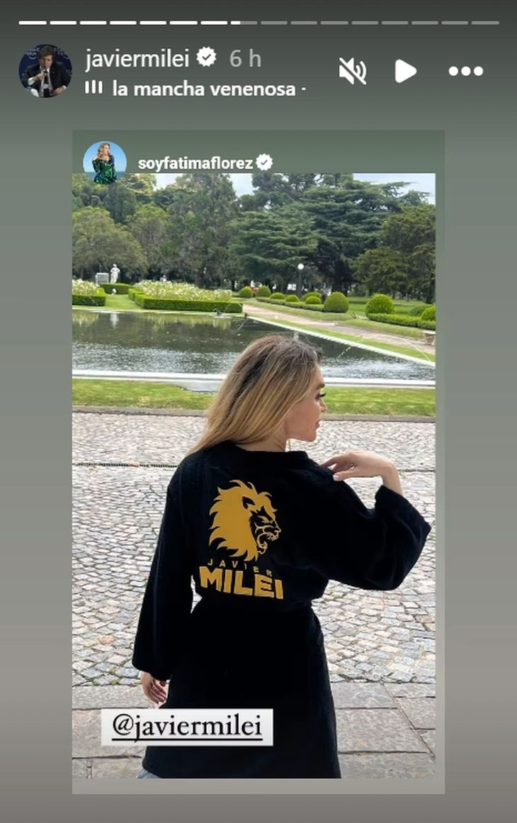 Javier Milei compartió una foto de su novia Fátima Florez. Javier Milei compartió una foto de su novia Fátima Florez.