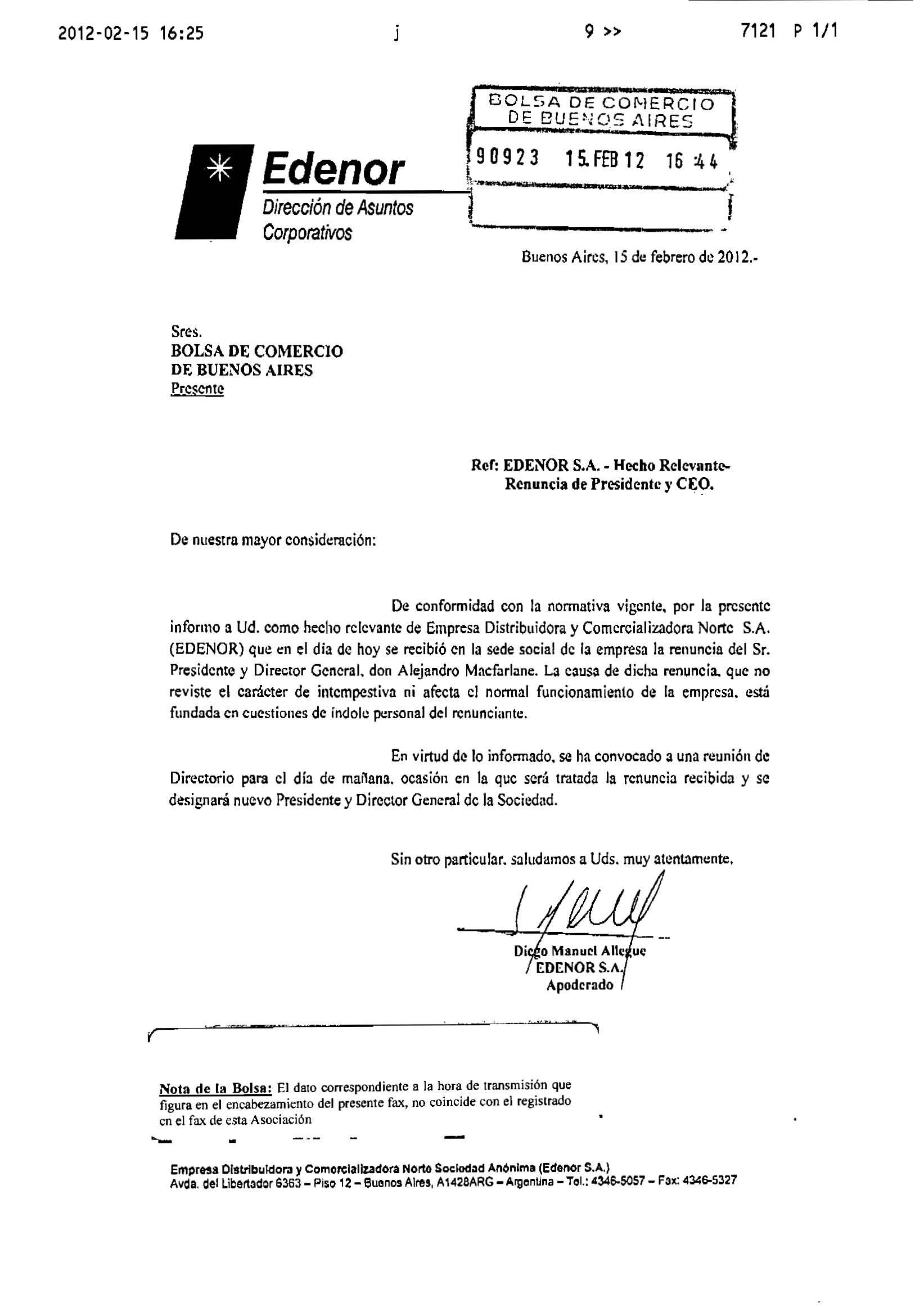 Confirmado: Macfarlane dejó Edenor (foto 1)