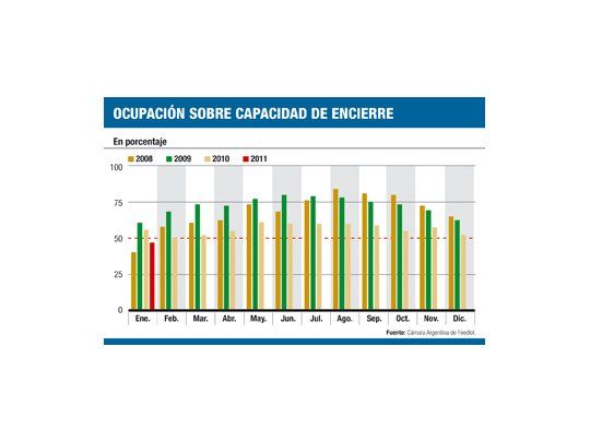 Feedlots: un 26% menos de hacienda