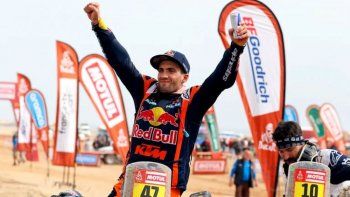 rally dakar: el argentino benavides marco presencia y conquisto su segundo titulo en motos