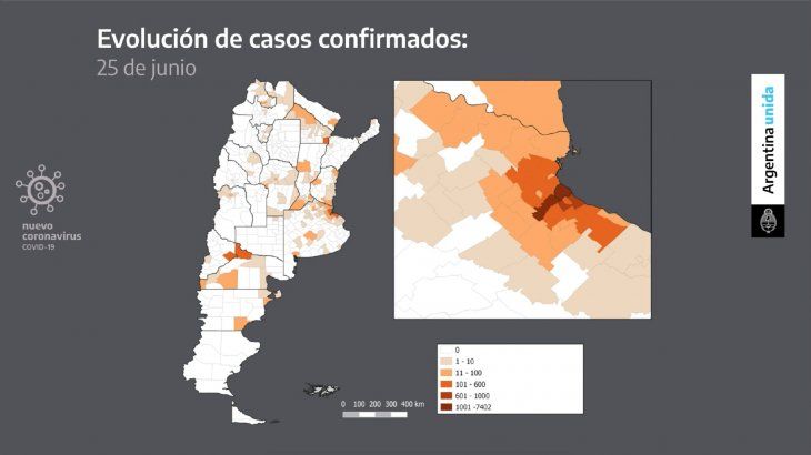 El grafico que muestra la compleja situación en AMBA y que llevó a tomar la decisión de endurecer la cuarentena por coronavirus.