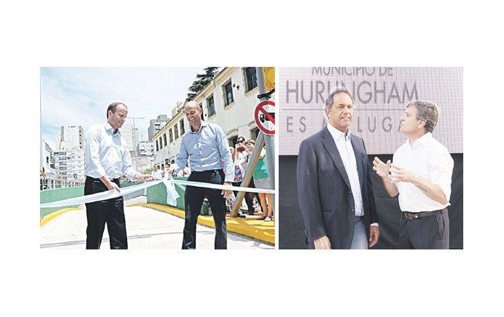 El juego de los intendentes peronistas. En una semana, Martín Insaurralde se fotografió con Mauricio Macri y estrena obras con ministros de Cambiemos. En privado, también los vio a Daniel Scioli. Juan Zabaleta, en cambio, “peronizó“ su gestión en un acto con excandidato presidencial del FpV.