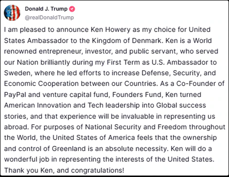 Poco antes de asumir, Donald Trump inflamaba una vez más los ánimos de los daneses, al hablar sobre Groenlandia Poco antes de asumir, Donald Trump inflamaba una vez más los ánimos de los daneses, al hablar sobre Groenlandia