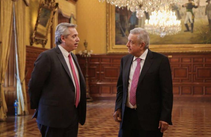 Aberto Fernández y Andrés López Obrador en la última visita a México.