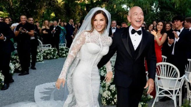 Jeff Bezos y Lauren Sánchez se casaron a puro lujo