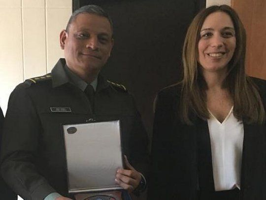 La gobernadora Vidal, y el ministro Ritondo, se reunieron con el director general de la división Antinarcóticos de ese país, mayor general Jorge Luis Ramírez.