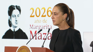 Claudia Sheinbaum en la Mañanera del Pueblo.