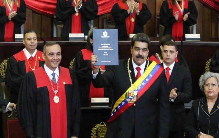 Nicolás Maduro durante su asunción.&nbsp;