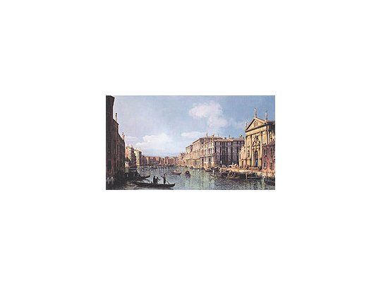 «El Gran Canal a la altura de la Iglesia de San Stae», pintura récord de Bellotto que se encontrabaen Londres (el mercado más demandante de vistas venecianas) y se vendió enChristie’s de Nueva York por más de 11 millones de dólares.